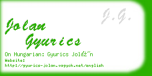 jolan gyurics business card